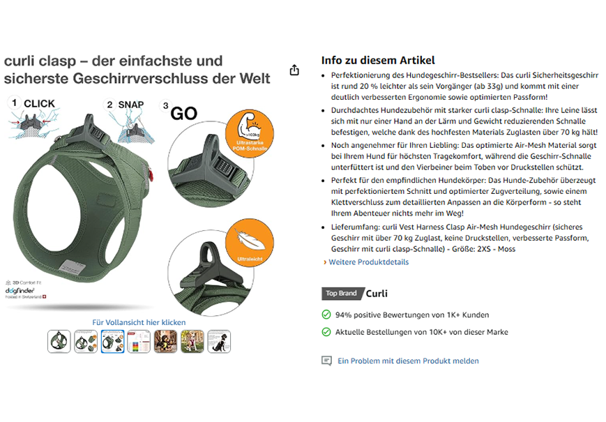 curli SEO-optimierte Produktbilder mit Infografiken